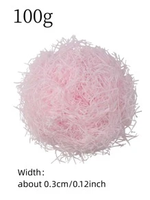 100g/gói Giấy vụn Raffia làm hộp quà tặng, Giáng sinh - Màu Hồng baby - Xem 4