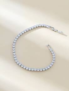 Rhinestone Decor Bracelet - Silver - View 2