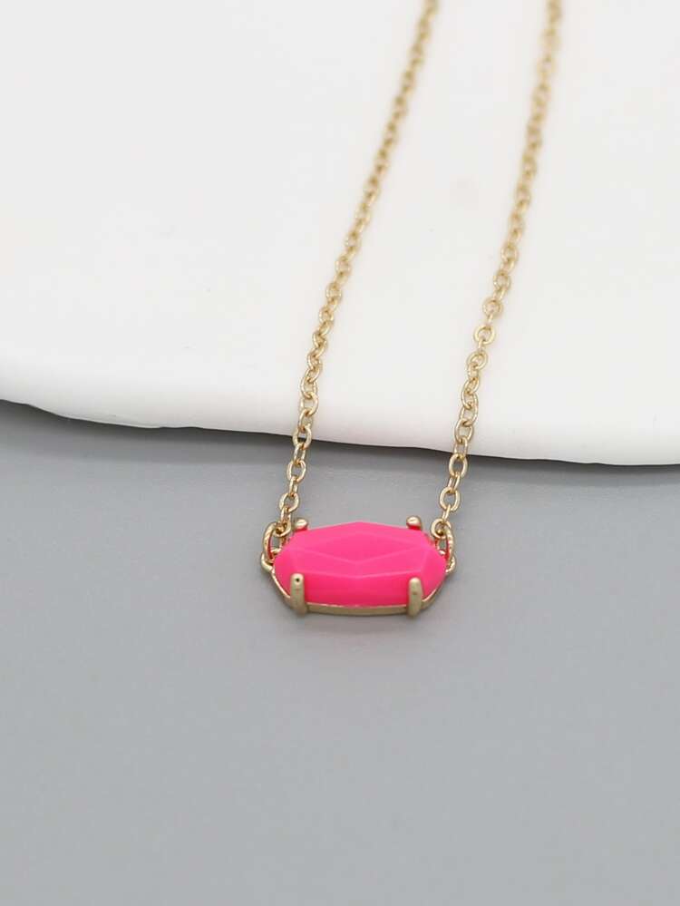 1pc Geometric Charm Necklace Copper Jewelry