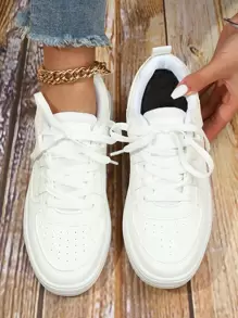 Versatile Fashion Casual Solid Color Sneakers