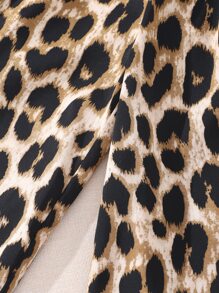 Girls Notched Neck Tank Top & Leopard Print Trousers - Multicolor - View 7