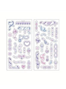 2 piezas Pegatina con patrón de corazón - Blanco - Ver 4