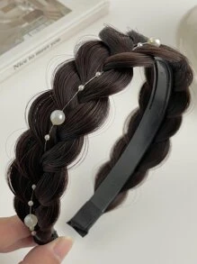 1pc Phụ nữ giả ngọc trai & tóc giả trang trí băng đô thời trang, cho cuộc sống hàng ngày thanh lịch, băng đô, vòng tóc - Nhiều màu - Xem 1