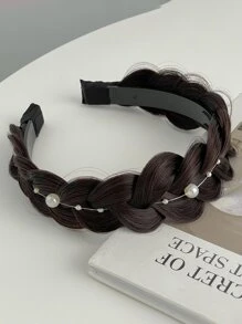 1pc Phụ nữ giả ngọc trai & tóc giả trang trí băng đô thời trang, cho cuộc sống hàng ngày thanh lịch, băng đô, vòng tóc - Nhiều màu - Xem 2