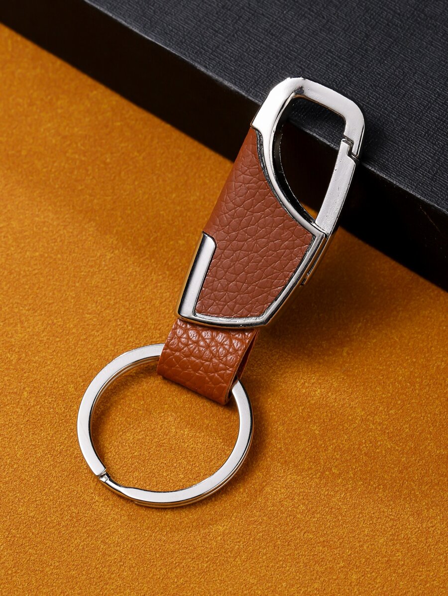 1入組男士簡約商務鑰匙扣適合日常生活 - 彩色 - 查看 1