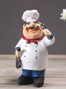 1pc Polyresin Decoration Object, Cartoon Chef Design Decoration Craft For Home Best Gifts Birthday Graduation - Multicolor - View 1