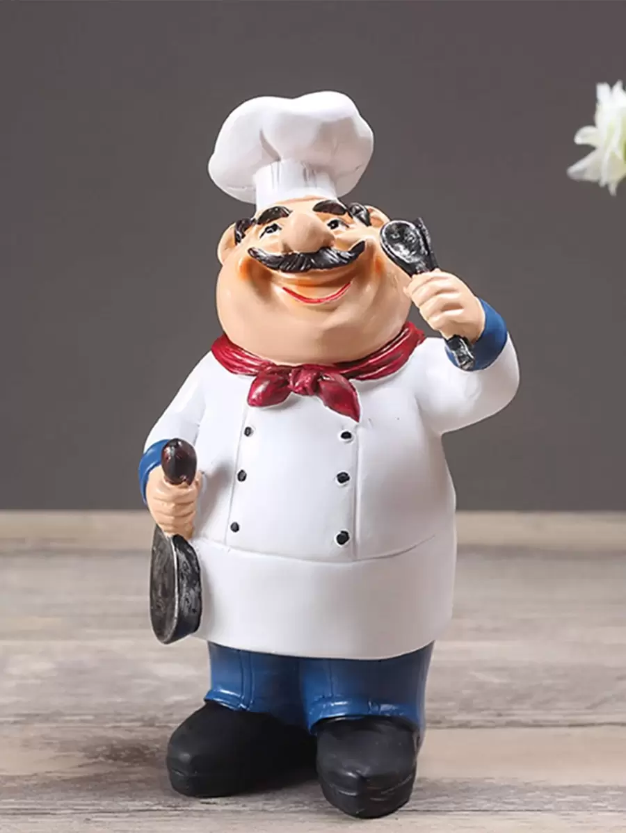 1pc Polyresin Decoration Object, Cartoon Chef Design Decoration Craft For Home Best Gifts Birthday Graduation - Multicolor - View 1