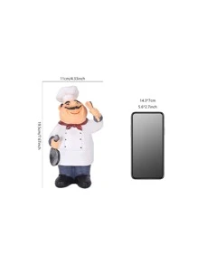 1pc Polyresin Decoration Object, Cartoon Chef Design Decoration Craft For Home Best Gifts Birthday Graduation - Multicolor - View 3