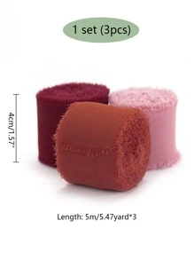 3 Cái/bộ Ruy Băng Gói Quà Trơn, Ruy Băng Dây Tóc Polyester Tối Giản Cho Bữa Tiệc - Đỏ - Xem 4