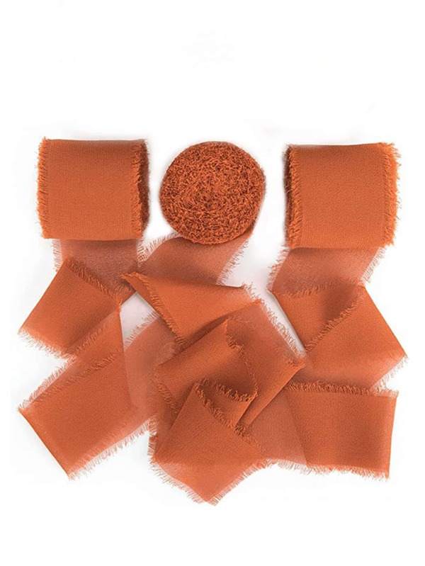 1/2/3 pièces Ruban à gland en mousseline de soie pour décoration de mariage, emballage cadeau, ruban velours, ruban à gland en satin mousseline de soie fait main, set d'invitations de mariage, bouquet de mariée, emballage cadeau, artisanat DIY, Noël