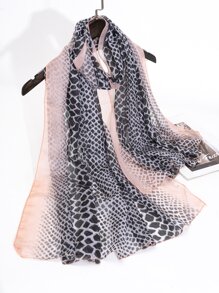 1pc Women Snakeskin Print Fashionable Scarf, For Outdoor - Multicolor - View 1