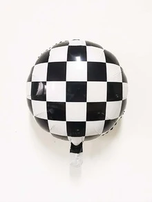 7 cái/bộ Bóng PE Với Ruy Băng Màu Ngẫu Nhiên, Bóng Trang Trí Hoa Văn Ca Rô Cho Bữa Tiệc Theo Chủ Đề - Nhiều màu - Xem 2