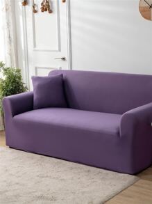 Đồng Màu Bọc Ghế Sofa & 1 Đệm Không Chất Độn, Tối Giản Polyester Co Giãn Bọc Ghế Sofa Cho Gia Đình - Bụi tím - Xem 5