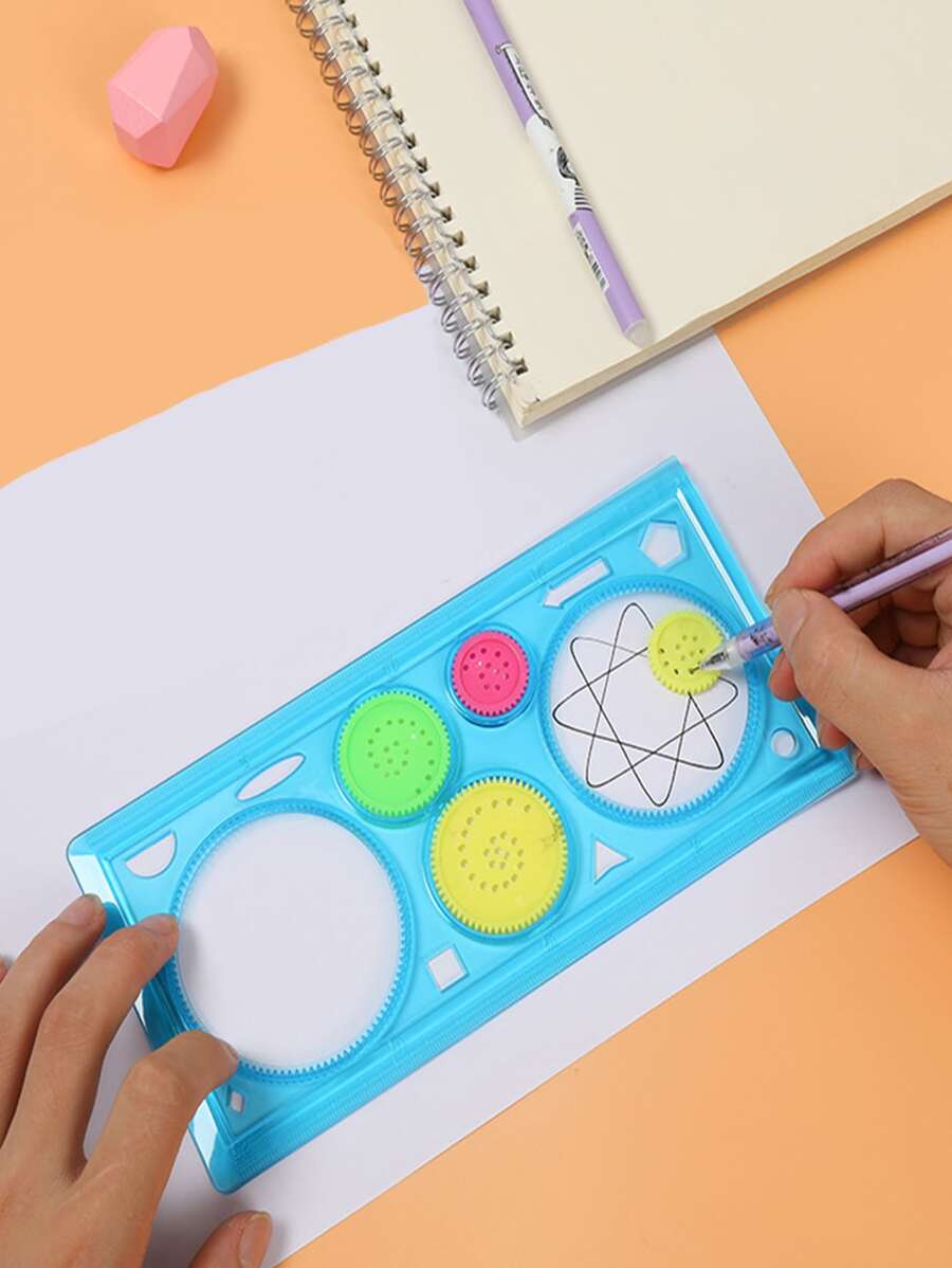 1 pieza Regla multiusos para dibujar - Azul - Ver 1