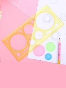 1 pieza Regla multiusos para dibujar - Azul - Ver 3