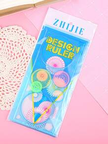 1 pieza Regla multiusos para dibujar - Azul - Ver 5