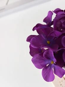 1pc/3pcs Artificial Hydrangea Potted Plant - Home Decor For Dresser, Bathroom Vanity, Desk, Valentine Day, Gift Gifts Birthday Graduation Back To School Room Decor School Supplies - Purple - View 2