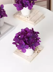 1pc/3pcs Artificial Hydrangea Potted Plant - Home Decor For Dresser, Bathroom Vanity, Desk, Valentine Day, Gift Gifts Birthday Graduation Back To School Room Decor School Supplies - Purple - View 5