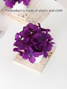 1pc/3pcs Artificial Hydrangea Potted Plant - Home Decor For Dresser, Bathroom Vanity, Desk, Valentine Day, Gift Gifts Birthday Graduation Back To School Room Decor School Supplies - Purple - View 6