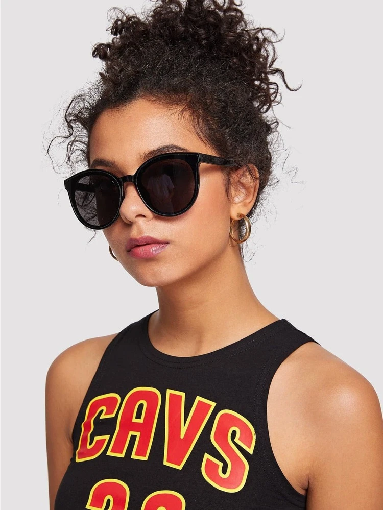 Retro Plastic Cat Eye Frame Sunglasses For Women, Classic Design For Outdoor Traveling, Beach, Casual Wear, Driving, UV Protection Eyewear, For Summer Beach Vacation,Outdoor,Travel