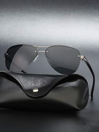 男士金属框飞行员太阳镜，适合夏季海滩度假、户外、旅行