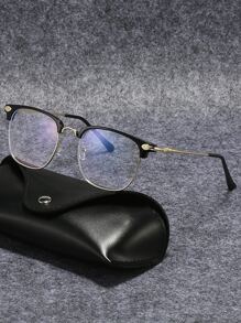 Men Metal Frame Eyeglasses Clear Glasses - Multicolor - View 1