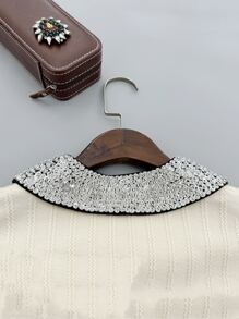 Sequin Decor Dickey Collar - Black - View 4