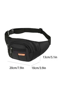 迷你腰包字母貼布插扣運動