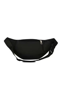 迷你腰包字母貼布插扣運動