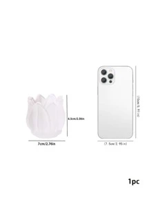 1pc Glass Candle Holder, Flower Design Candle Stand For Home - Multicolor - View 2