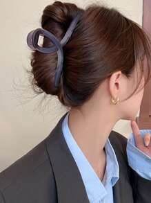 1 Pieza Clip Grande Para El Cabello De Color Morado Grisáceo Con Diseño En Forma De Cruz, Adecuado Para Uso Diario, Casual Y Salidas, Para La Coleta De Mujeres Y Niñas - Multicolor - Ver 1