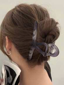 1 Pieza Clip Grande Para El Cabello De Color Morado Grisáceo Con Diseño En Forma De Cruz, Adecuado Para Uso Diario, Casual Y Salidas, Para La Coleta De Mujeres Y Niñas - Multicolor - Ver 3