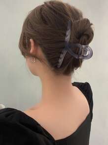 1 Pieza Clip Grande Para El Cabello De Color Morado Grisáceo Con Diseño En Forma De Cruz, Adecuado Para Uso Diario, Casual Y Salidas, Para La Coleta De Mujeres Y Niñas - Multicolor - Ver 4