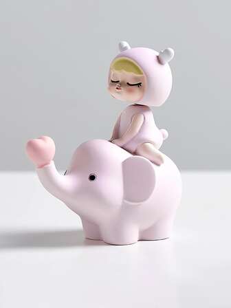 1入組ABS裝飾用品卡通可愛人像和大象設計裝飾物件