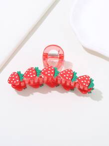 1 kẹp tóc hình quả dâu tây dễ thương, kích thước lớn để sử dụng hàng ngày - Nhiều màu - Xem 3