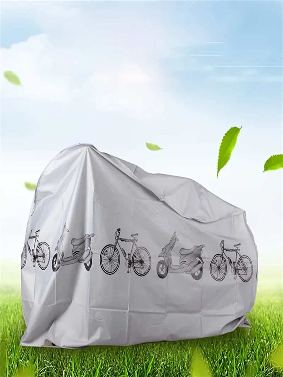 1 tấm che mưa che nắng họa tiết xe đạp - Xám - Xem 1