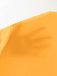 SHEIN Clasi Plus Laser Cut Puff Sleeve Blouse - Mustard Yellow - View 6
