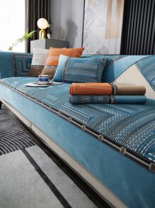 1 Thiết Kế Hình Học Sofa Khăn Hiện Đại Sofa Sofa Chăn Cho Gia Đình, Tất Cả Các Mùa - màu xanh lá - Xem 1