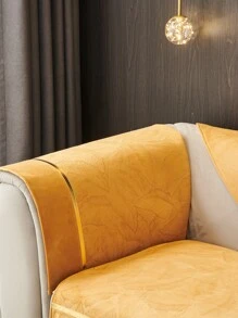 1入组拼佈設計沙發巾現代滌綸沙發套家用毛毯四季皆宜 - 橘色 - 查看 2