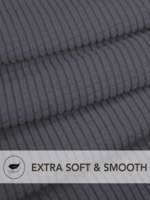 1pc Solid Color Sofa Slipcover, Minimalist Polyester Stretchy Sofa Slipcover For Home, All Season - Dark Grey - View 5