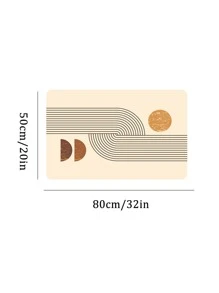 1pc Geometric Pattern Bath Rug, Nordic Floor Mat For Bathroom - Yellow - View 3