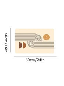 1pc Geometric Pattern Bath Rug, Nordic Floor Mat For Bathroom - Yellow - View 8