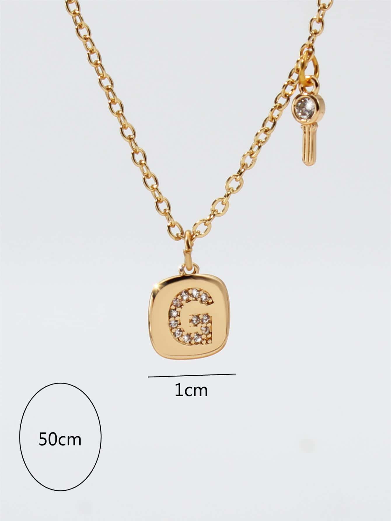1pc Copper Plated Alphabet Decorated Gold-tone Necklace