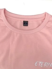 Manfinity Men Slogan & Figure Graphic Tee - Pink - View 3