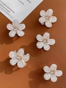 5 Cái/bộ Kẹp Tóc Mini Hình Hoa Dễ Thương Cho Nữ, Kẹp Tóc Cho Tóc Nổ Và Tóc Một Bên, Phong Cách Sinh Viên Ngọt Ngào, Thích Hợp Cho Các Dịp Hàng Ngày Và Lễ Hội, Có Thể Dùng Làm Quà Tặng - Nhiều màu - Xem 4
