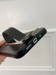 Solid Phone Case With Push Pull Hand Strap