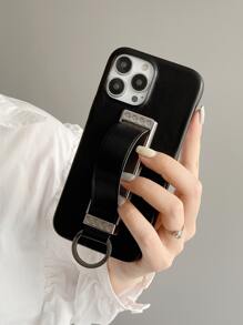 Solid Phone Case With Push Pull Hand Strap