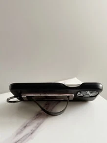 Solid Phone Case With Push Pull Hand Strap