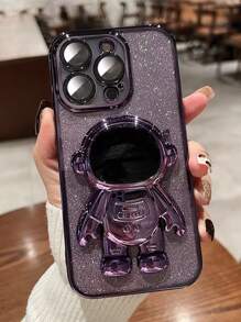 Vỏ điện thoại trang trí phi hành gia - Màu tím - Xem 1