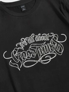 ROMWE MEN Guys Snake Skull Graphic Tee - Black - View 3